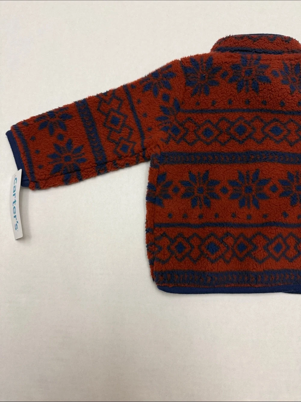 Carter's Baby 9M Rust and Blue Patterned Sherpa Jacket